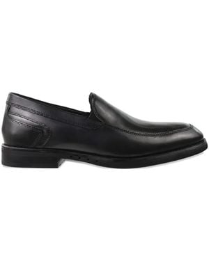 Clarks Un Hugh Step Leather Loafers - Black