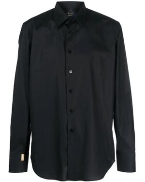 Billionaire Logo-Embroidered Cotton Shirt - Black