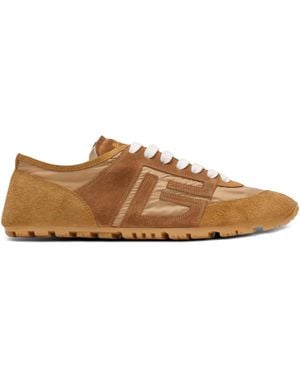 Balmain Racer Sneakers mit Wildledereinsätzen - Braun