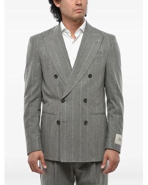 Corneliani Double-Breasted Pinstripe Suit - Grey