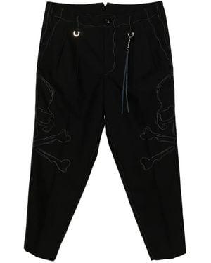 Mastermind Japan Logo-Embroidered Trousers - Black