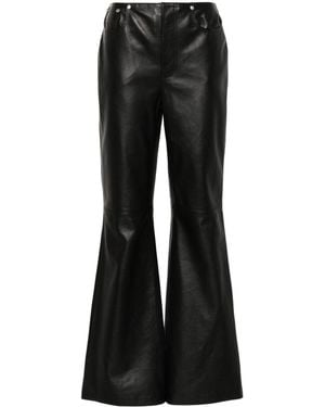 Moschino Panelled Leather Flared Trousers - Black