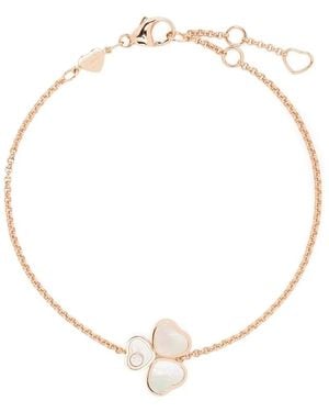 Chopard 18Kt Roségouden Happy Hearts Wings Armband Met Diamant En Parelmoer - Wit