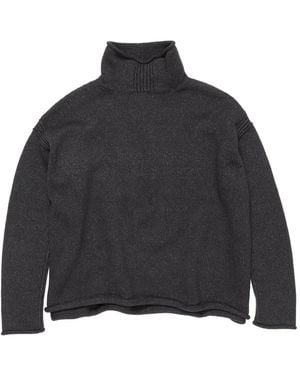 Acne Studios Embroidered-Logo High-Neck Sweater - Grey