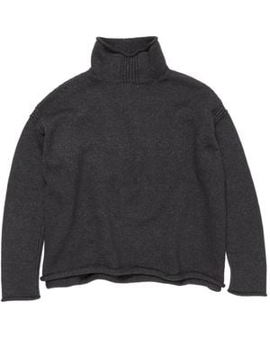 Acne Studios Embroidered-Logo High-Neck Jumper - Grey