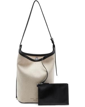 Proenza Schouler Brant Linen Bucket Bag - White