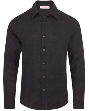 Orlebar Brown Classic Collar Tailored Fit Linen Shirt - Blue