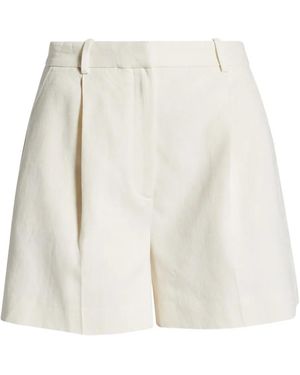 Anine Bing Pleated-Front Tailored Shorts - White