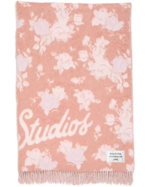 Acne Studios Logo-Detail Scarf - Pink