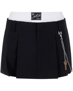 Alexander Wang Pleated chain-detail mini skirt - Schwarz