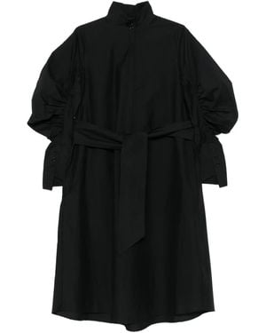 Psophia Ruched-Detail Belted Midi Dress - Black