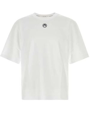 Marine Serre Camiseta con logo - Blanco