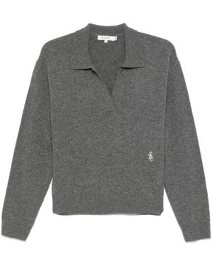 Sporty & Rich Cashmere Polo Jumper - Grey