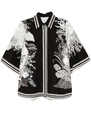 Elie Saab Hemd mit Print - Schwarz