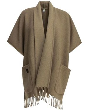 Ferragamo Fringed Cashmere Coat - Brown