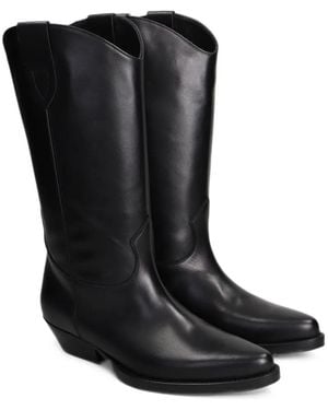 Anna F. Leather Boots - Black