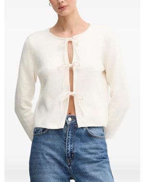 Ouí Tie Front Knitwear - White