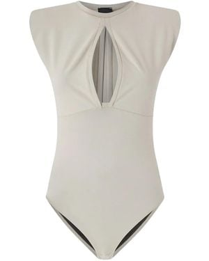 Pinko Keyhole-Neck Bodysuit - Grey