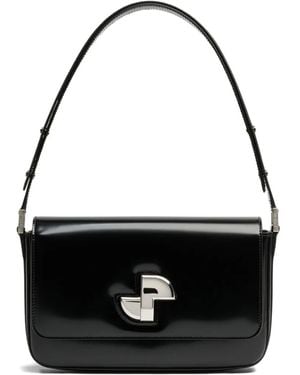 Patou Le Classic Lock レザーショルダーバッグ - ブラック