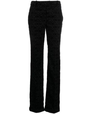 Moschino Monogram-Print Tailored Trousers - Black