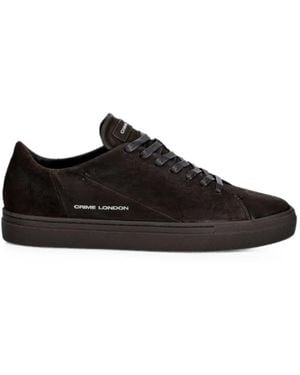 Crime London Suede Logo-Print Trainers - Black