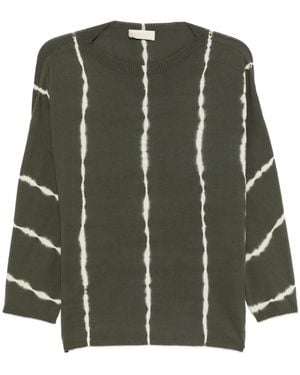 Momoní Domingo Tie-Dye Boat-Neck Sweater - Green