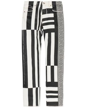 Versace Vaqueros Rectos Estampados - Blanco