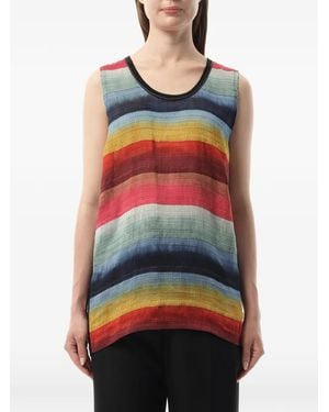 Lanvin Striped Sleeveless Tank Top - Red