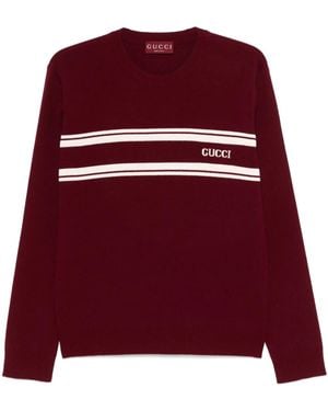 Gucci Pullover Mit Intarsien-Logo - Rot
