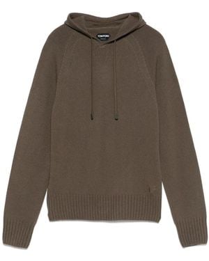 TOM FORD コットン テリー タオリング フーディ パーカー TOM FORD トム・フォード プルオーバー パーカー | ブラック