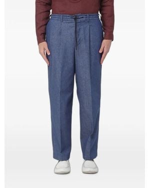 PT Torino Drawstring Pleated Trousers - Blue