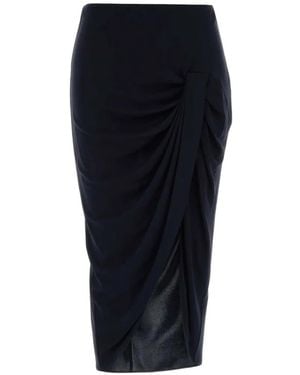 Stella McCartney Falda Midi Drapeada Con Diseño Cruzado - Negro