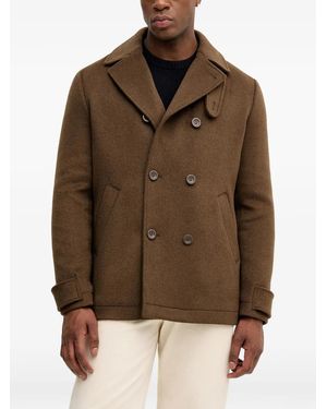 Guess Buttoned Pea Coat - Brown