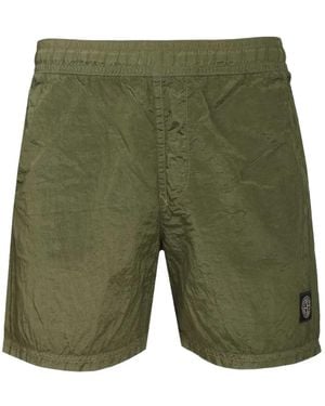 Stone Island Logo-Patch Swim Shorts - Green