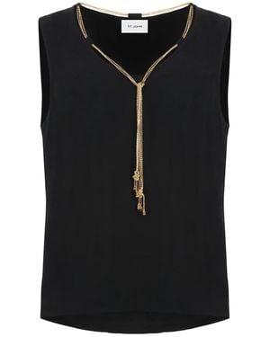 St. John Top Mit Zierkette - Schwarz