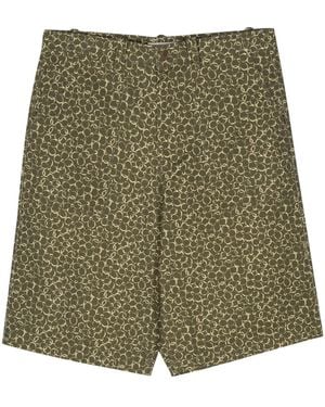Maison Kitsuné Pantalones Cortos Con Motivo Floral - Verde