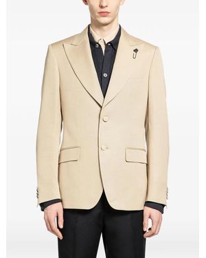 Lardini Notched-Lapel Blazer - Natural