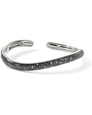 John Hardy Brazalete Surf Hinged con diamantes - Blanco