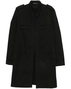 Yohji Yamamoto Epaulette-Detail High-Neck Jacket - Black