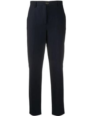 Ferragamo Gancini-Plaque Straight-Leg Pants - Blue