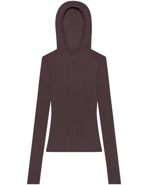 Courreges Hooded Knitted Top - Purple