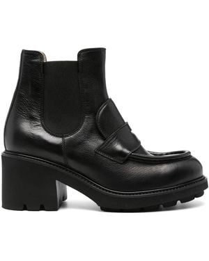 Doucal's 75Mm Penny-Slot Boots - Black