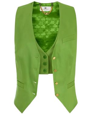 Elisabetta Franchi Asymmetric Double-Layered Waistcoat - Green