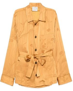 forte_forte Chaqueta En Jacquard Con Cinturón - Metálico