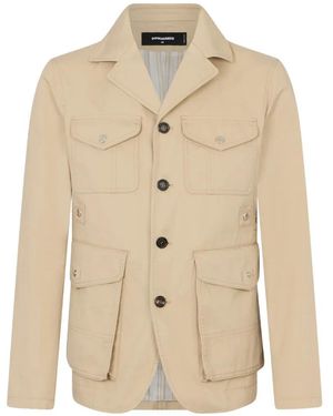 DSquared² Veste Militaire Chic Utilitaire En Coton - Natural