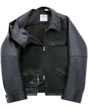Courreges Bikerjacke Aus Leder - Schwarz