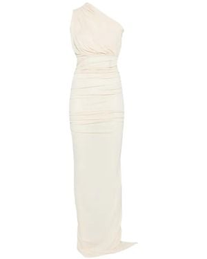 Rick Owens Avra One-Shoulder Draped Maxi Dress - White