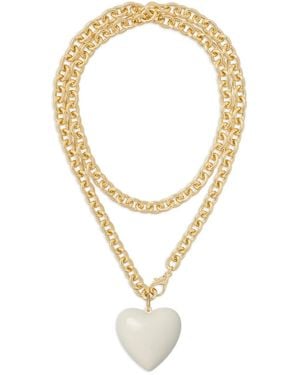Roxanne Assoulin Big Puffy Heart Charm Necklace - Metallic