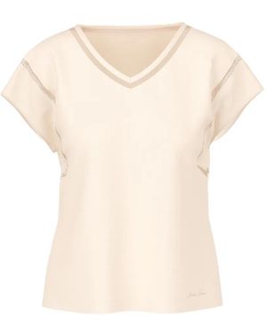 Marc Cain V-Neck Cotton T-Shirt - Natural