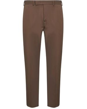 PT Torino Pressed-Crease Trousers - Brown